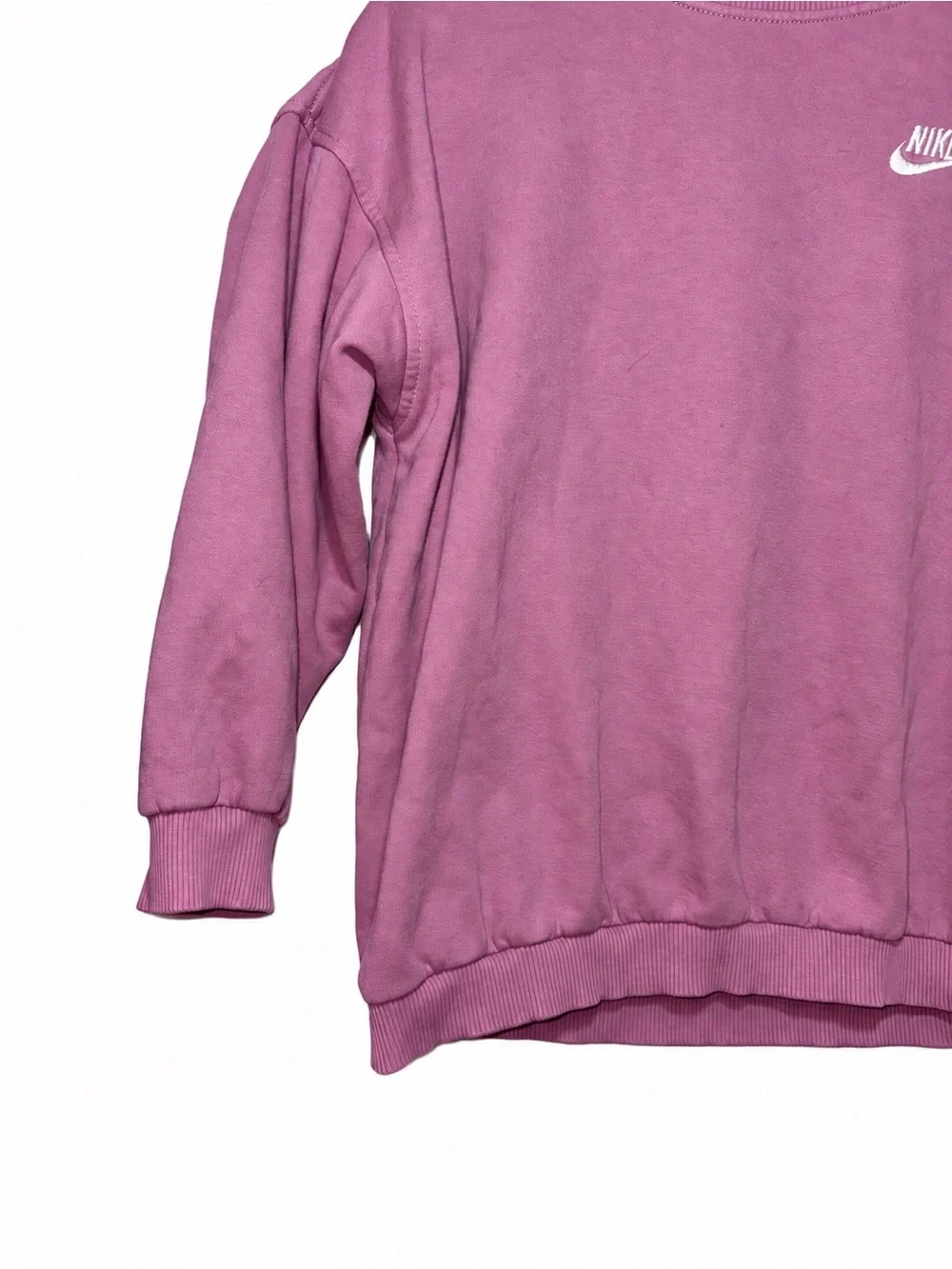 Nike Crewneck Sweatshirt Size M Mauve Pink Embroidered Swoosh Pullover